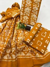 কটন বুটিকস থ্রি-পিস ড্রেস – এলিগেন্ট এমব্রয়ডারি ও প্রিন্টেড সেট